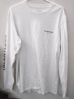 TALENTLESS Circle Logo White Long Sleeve Tee